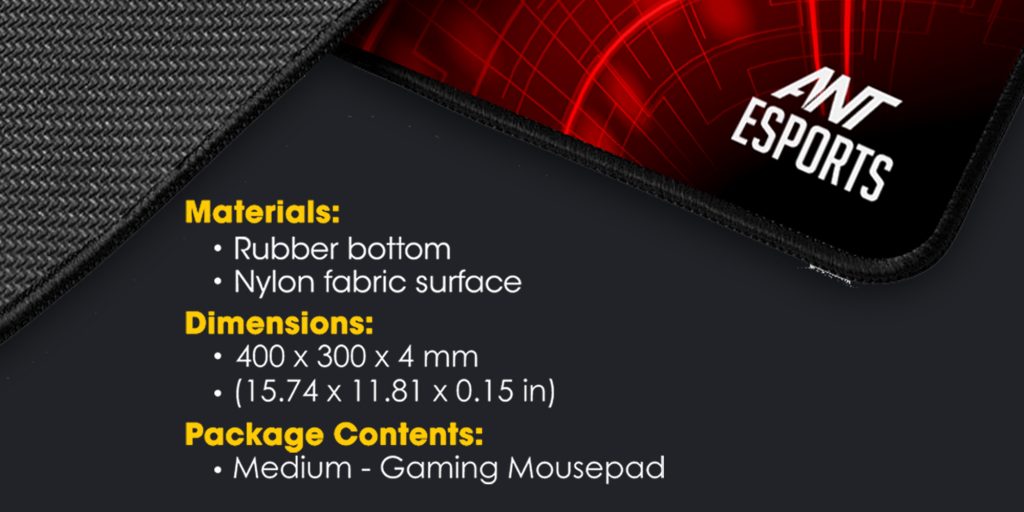 Ant Esports MP200 Medium Waterproof Mousepad - ANT E-SPORTS